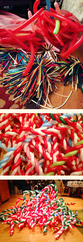 Beleen Balloon animal candy cane making