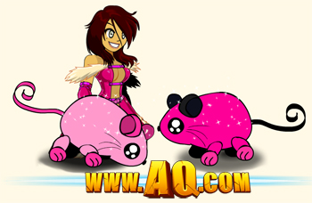 Pink Mouse pets in online game AdventureQuest Worlds