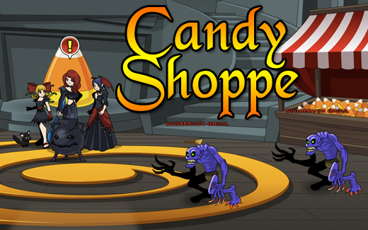 Happy Holloween video game event Candy Shoppe