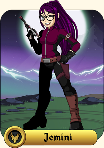 Jemini the bounty hunter in the free online game AdventureQuest Worlds