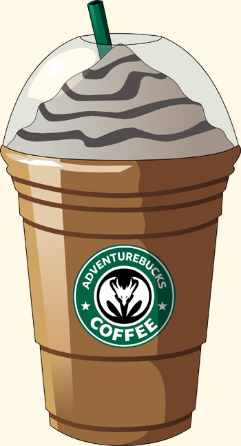 Starbucks spoof AdventureBucks Coffee Trobblechino