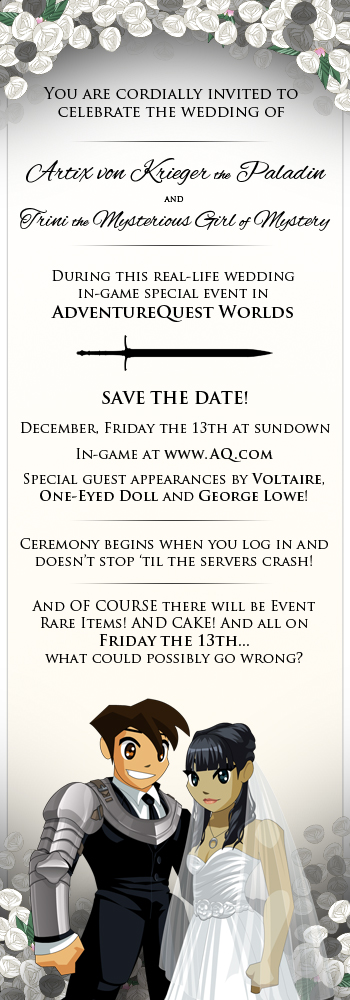 Artix Wedding Invite Friday the 13